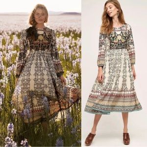 Bhanoni by Jyoti anthropologie far fields floral beaded dress sz medium